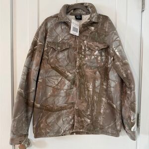 Original deluxe supply Sherpa lined Camouflage Button-Up Jacket NWT Medium